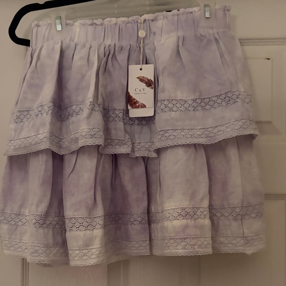 Chelsea & Violet Light Purple Tiered Mini Skirt